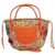 Rue Madam Raffia bucket bag "Cocoa" Orange