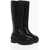 GIABORGHINI Leather Tubolar Knee-Lenght Boots With Platform Soles Black