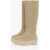 GIABORGHINI Leather Tubolar Knee-Lenght Boots With Platform Soles Beige
