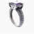 QUINTO EGO Silver Carre Light Ring With Zircon Stone Violet