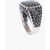 QUINTO EGO Silver Square Ring With Zircons Black