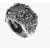 QUINTO EGO Silver Pave' Floreale Ring With Zircons Black