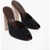 GIABORGHINI Gia Couture Open Toe Linen Rosie38 Mules Heel 11Cm Black