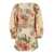 FARM RIO Beige Short Jumpsuit With Floral Print In Techno Fabric Woman MULTICOLOR