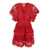 FARM RIO Red Mini Dress With Frill In Techno Fabric Woman RED