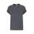 Brunello Cucinelli Grey Crewn Neck T-shirt with Pearls in Stretch Cotton Woman GREY