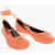 MOLLY GODDARD Leather Annabelle Ballet Flats With Ankle Laces Orange
