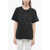 Stella McCartney Crew Neck Cotton T-Shirt With Rhinestoned Logo Black