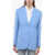 Miu Miu Virgin Wool Levantina Blazer With Covered Buttons Light Blue