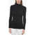 Prada Turtleneck Ribbed Wool Blend Sweater Black