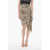 Céline Animal Patterned Silk Midi Skirt With Knotted Band Brown