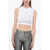ADRIANA HOT COUTURE Rhinestoned Cropped Tank Top White