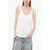 Chloe Chiffon Tank Top With Decorative Tapes White