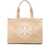 Tory Burch Tory Burch Large Ella Tote Bag In Cotton With Logo Print BEIGE