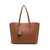 Tory Burch 'Perry' Brown Shopping Bag with Charm in Grainy Leather Woman Tory Burch BROWN