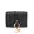 Chloe 'Alphabet' Black Tri-Fold Wallet with Charm and Leather Link in Grainy Leather Woman BLACK