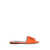 Dolce & Gabbana Slide Sandals in Orange Leather with Logo ORANGE