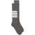 Thom Browne THOM BROWNE OVER THE CALF SOCKS WITH 4 BARS CLOTHING GREY