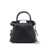 Maison Margiela '5AC Micro' Black Shoulder Bag with Logo Label in Grainy Leather Woman BLACK