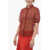 Dior Short-Sleeved Silk Chiffon Shirt With Animal Pattern Red