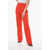 Salvatore Ferragamo Stright Fit Wool Pants With Side Zip Red