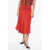 Marni Asymmetric Wool And Silk Midi Skirt Red