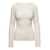 ROHE Beige Sweater with Boat Neckline In Cotton Blend Woman WHITE