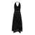 TWINSET Long Black Perforated Dress with Halterneck in Viscose Blend Woman BLACK