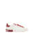 Dolce & Gabbana 'Portofino' White and Red Low Top Sneakers with Logo Patch in Leather Man WHITE