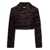 Ganni Brown Cropped Jacket with Zebra Motif in Wool Woman BLACK