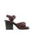 LEMAIRE LEMAIRE SQUARE HEELED SANDALS WITH STRAPS 80 SHOES BROWN