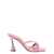 D'ACCORI Pink Slip-On Sandals With All-Over Rhinestone In Satin Woman PINK