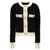 Balmain Furry tweed cardigan White/Black