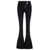THE ATTICO Black Flared Pants With Oblique Zip In Stretch Jersey Woman BLACK