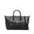 Thom Browne Black Small Duffle Bag with Laminated Logo and Loop in Grain Leather Man BLACK