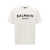 Balmain White Crewneck T-Shirt With Contrasting Logo Lettering Print In Cotton Man WHITE