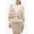 Peserico Cropped Cardigan With Lurex Details Beige