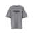 Dolce & Gabbana Grey Oversized T-Shirt with Logo Print in Cotton Blend Man GREY