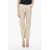 Nanushka Faux Leather Vinni 5-Pockets Pants With Silver Button Beige