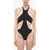 MUGLER Solid Color Halterneck One-Piece Swimsuit With Cut-Out Detai Black