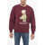 Market Teddy Bear Printed Fleeced-Cotton Crew-Neck Sweatshirt Burgundy