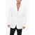 Raf Simons Straight Fit Denim Blazer With Notch Lapel White