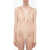 MUGLER Long Sleeved Bodysuit With See-Throught Details Pink