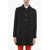 Dolce & Gabbana Wool Blend Coat With Logoed Buttons Black