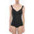 Dolce & Gabbana Lace See Through Bodysuit With Sweetheart Neckline Black