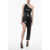 DAVID KOMA One-Shoulder Sequined Dress With Asymmetric Design Black