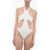 MUGLER Solid Color Halterneck One-Piece Swimsuit With Cut-Out Detai White