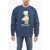 Market Teddy Bear Printed Fleeced-Cotton Crew-Neck Sweatshirt Blue