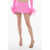 ADRIANA HOT COUTURE Pleated Chenille Miniskirt Pink