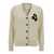 Isabel Marant Beige Cardigan With Contrasting Logo Detail At The Front In Cotton And Wool Blend Woman GREY